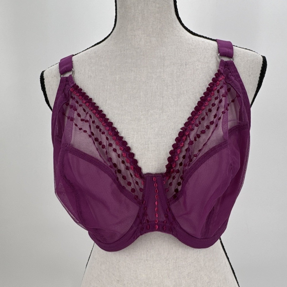 Elomi EL8900MAA Underwired Full Cup Mesh Bra Purple 36K Multiway